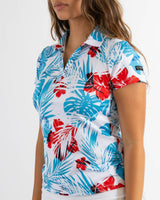 Red White & Beaches Women's Golf Polo - Yatta Golf
