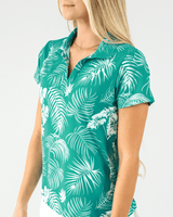 Teal Paradise Women's Golf Polo - Yatta Golf