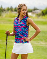 8-Track Women's Sleeveless Golf Polo - Yatta Golf