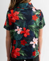 Youth Jungle Hibiscus Golf Polo - Yatta Golf